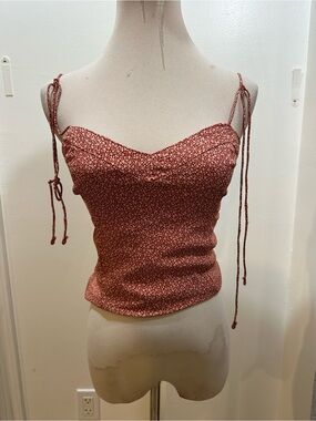 Abercrombie & Fitch Red Floral Tie-Shoulder Cami